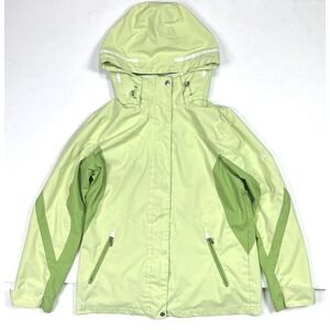 ZeroXposur Hooded Rain Coat Women's Small Green Full Zip Jacket
